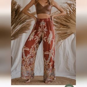Brahmaki Wide Leg Terra Di Siena Pant Reversable Small